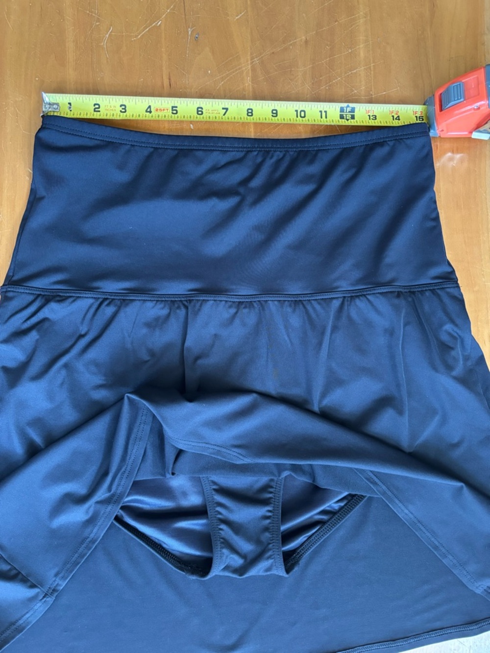 Lands' End Black ultra high waisted swim skirt - Picture 3 of 6